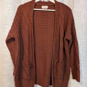 Burnt orange knit cardigan